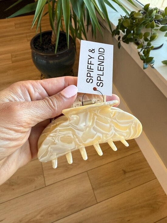 Spiffy & Splendid Accessories - 🍒 2/$20 Cream Acrylic Hair Claw